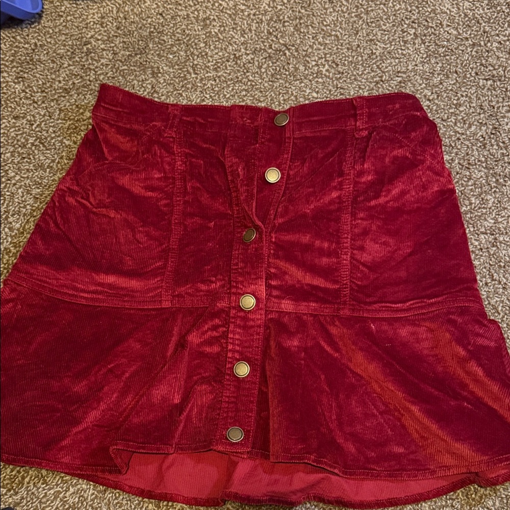 Draper James Scarlet Corduroy Mini Skirt